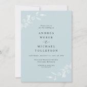 シーガラスライトターコイズアクアデリケート結婚ズ 招待状 (正面)