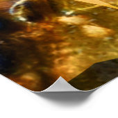 シーガラスワルツインブルーと金ゴールド ポスター (角)