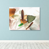 シーガラス又はビーチガラス キャンバスプリント (インサイチュ (ウッドフロア))