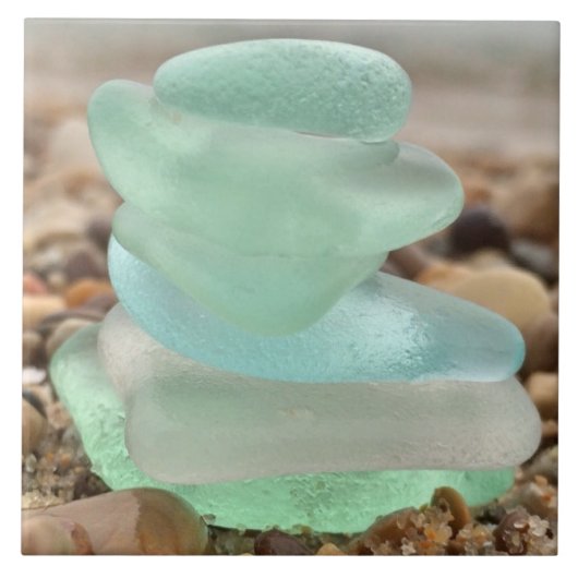 シーガラス及び砂陶瓦 タイル (正面)