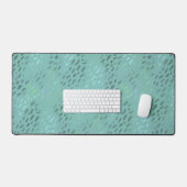 シーガラス夏のビーチブルー&グリーン デスクマット (キーボード&マウス)