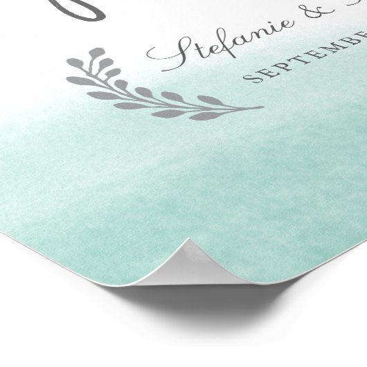 シーガラス結婚タイドの歓迎サイン ポスター (角)