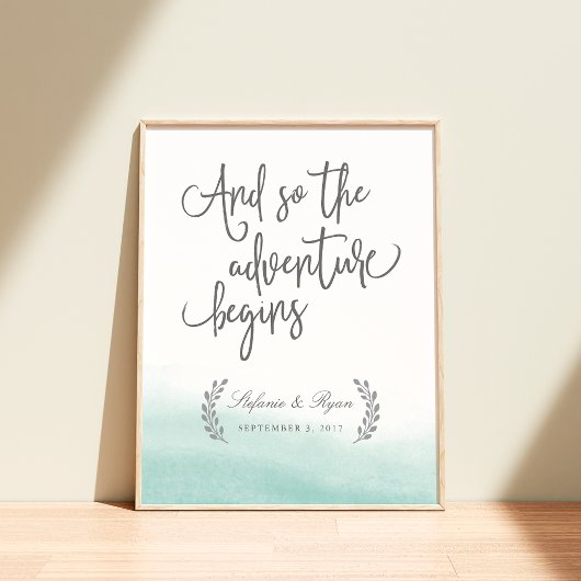 シーガラス結婚タイドの歓迎サイン ポスター