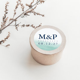 シーガラス結婚・タイズ・モノグラム ラウンドシール