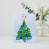 シーガラス、ビーチガラスのクリスマスホリデーポストカード シーズンポストカード (スタンド正面)