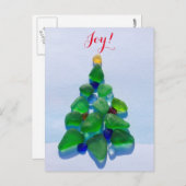 シーガラス、ビーチガラスのクリスマスホリデーポストカード シーズンポストカード (正面/裏面)