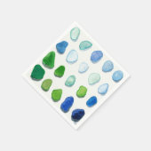 シーガラス、ビーチガラスアートナプキン スタンダードカクテルナプキン (角)