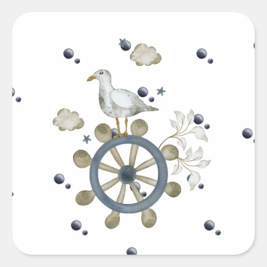 シーガルが乗車シールを引っ張る スクエアシール (正面)