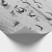 シーガルが動き、白黒のア素晴らしート画像 ラッピングペーパー (角)