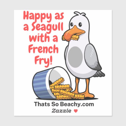 シーガルとフライフランスのステッカーのワイルドウッドのボードウォーク シール (シート)