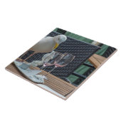 シーガルとワイングラスがセラミックタイルを見る タイル (側面)