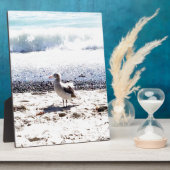 シーガルは海ビーチ写真 フォトプラーク (側面)