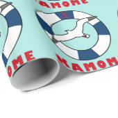 シーガルアンドスイムリングや輪ネイビーブルー ラッピングペーパー (ロールコーナー)