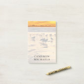 シーガルオンビーチアットサンセット ポストイット (デスク上)