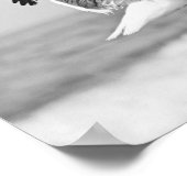 シーガルオンビーチロックスブラックアンドホワイトプリント ポスター (角)