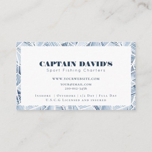 シーガルスポーツ魚釣りチャーターズボート 名刺 (裏面)