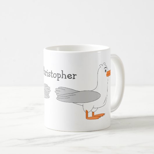 シーガルデザイン パーソナライズされた コーヒーマグカップ (正面右)