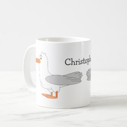 シーガルデザイン パーソナライズされた コーヒーマグカップ (正面左)