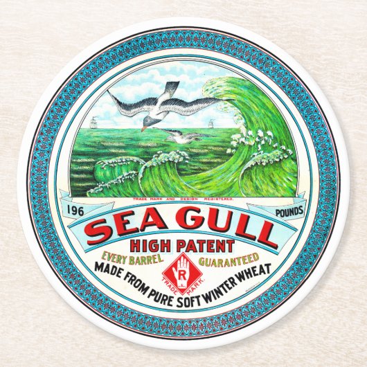 シーガルハイパテントフラワー ラウンドペーパーコースター (正面)