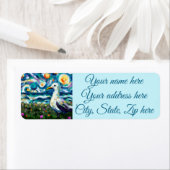 シーガルバンゴッホスタイルビーチスカイ差出人住所 ラベル (インサイチュ)