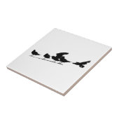 シーガルパターン座り飛んでいるのスケッチ タイル (側面)