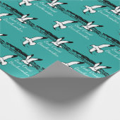 シーガルビーチイーストコーストビーチコーストギフトラップ ラッピングペーパー (角)
