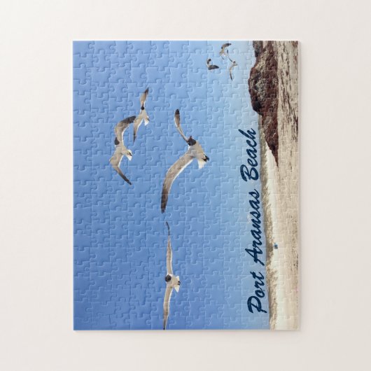 シーガルフォトグラフかわいらしィポートアランサスビーチ ジグソーパズル (縦)