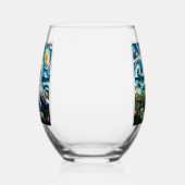 シーガルヴァンゴッホスタイルビーチ パーソナライズされた ステムなしワイングラス (左)
