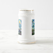 シーガルヴァンゴッホスタイルビーチ パーソナライズされた ビールジョッキ (中央)