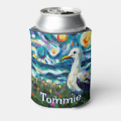 シーガルヴァンゴッホスタイルビーチ パーソナライズされた 缶クーラー (缶裏面)