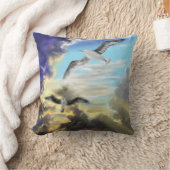 シーガル飛んでいる装飾用クッション クッション (ブランケット)