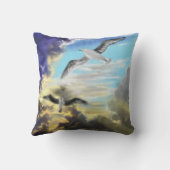 シーガル飛んでいる装飾用クッション クッション (裏面)