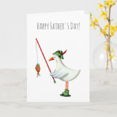 シーガル魚釣りハッピーファーザーズデイ・グリーティング カード (黄色い花)