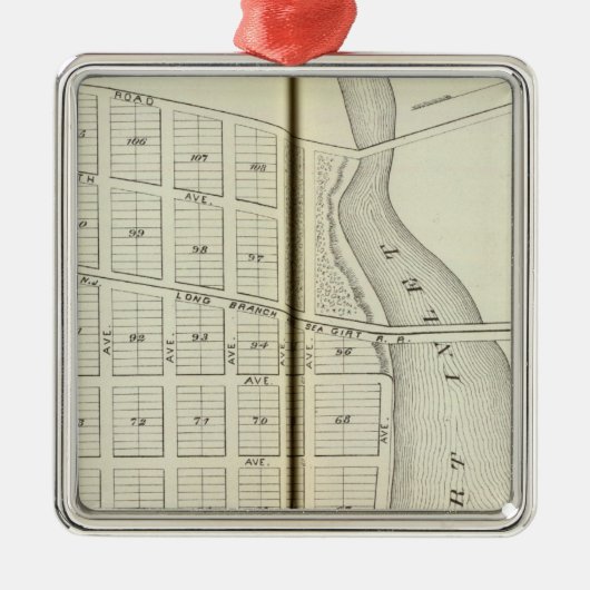 シーガートアンド春レイクビーチ、モンマス郡 メタルオーナメント (正面)