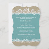 シーガーランドティール(緑がかった色)ビーチ結婚式 招待状 (正面)