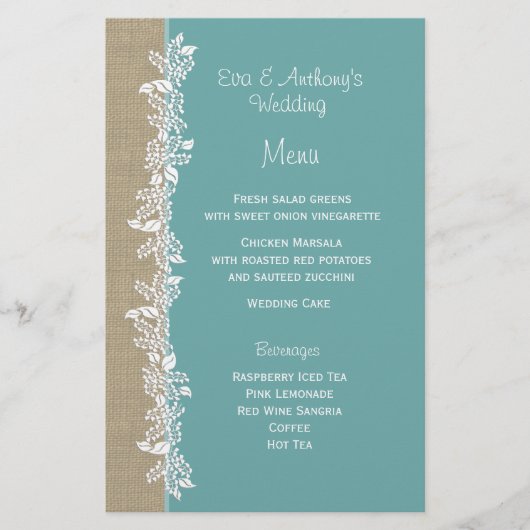 シーガーランドティール（緑がかった色）メニュー (正面)