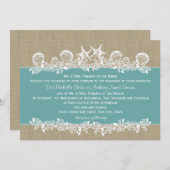 シーガーランドティール(緑がかった色)結婚ズ 招待状 (正面/裏面)