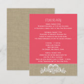 シーガーランドトロピカルビーチウェディングの行程 招待状 (正面/裏面)