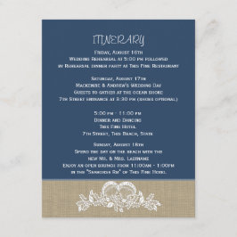 シーガーランドトロピカルビーチ結婚式旅程ブルー エンクロージャーカード