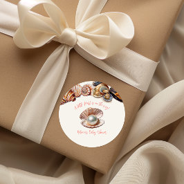 シーガールエレガントパールベビーシャワーの下 ラウンドシール