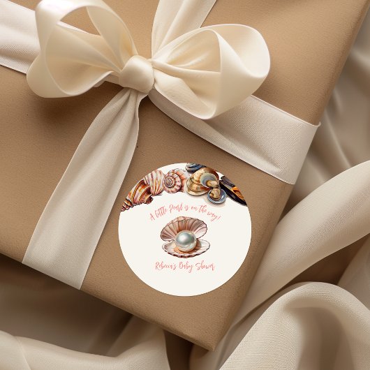 シーガールエレガントパールベビーシャワーの下 ラウンドシール