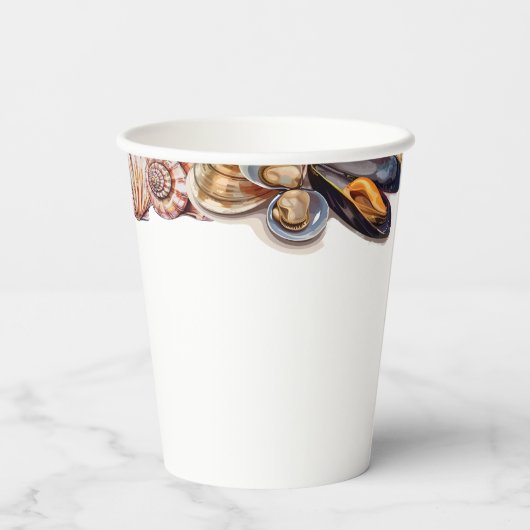 シーガールエレガントパールベビーシャワーの下 紙コップ (裏面)