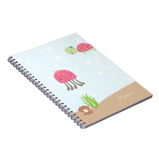 シーガールズノートの下でパーソナライズされたかわいい ノートブック (右側)
