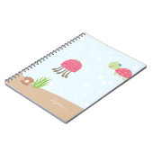 シーガールズノートの下でパーソナライズされたかわいい ノートブック (左側)