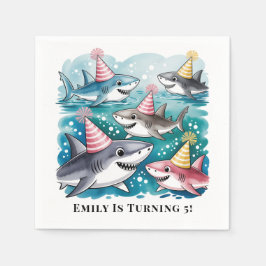 シーガールバースデーパーティーで可愛いサメ|過去記事 スタンダードカクテルナプキン