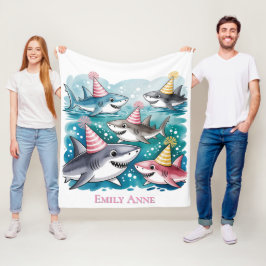 シーガールバースデーパーティーで可愛いサメ|過去記事 フリースブランケット