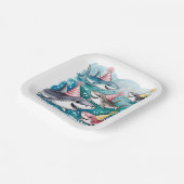 シーガールバースデーパーティーで可愛いサメ|過去記事 ペーパープレート (傾斜あり)