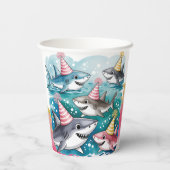 シーガールバースデーパーティーで可愛いサメ|過去記事 紙コップ (裏面)
