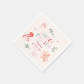 シーガールバースデーパーティーの下で スタンダードカクテルナプキン (角)