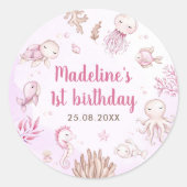 シーガールバースデーパーティーの下で ラウンドシール (正面)